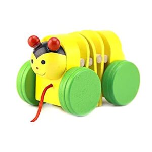 wooden pull along caterpillar for kids