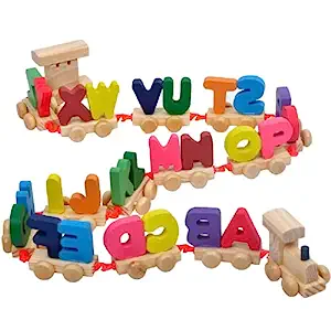 wooden alphabet a to z train for kids