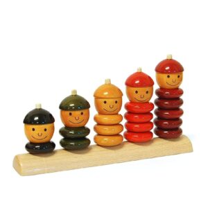 wooden stacking ring tower toy for kids