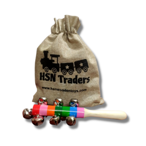 wooden 10 bell rattle