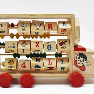 wooden educational bus for kids