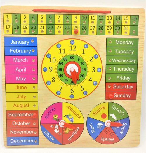 wooden educatinal learing clock toy for kids